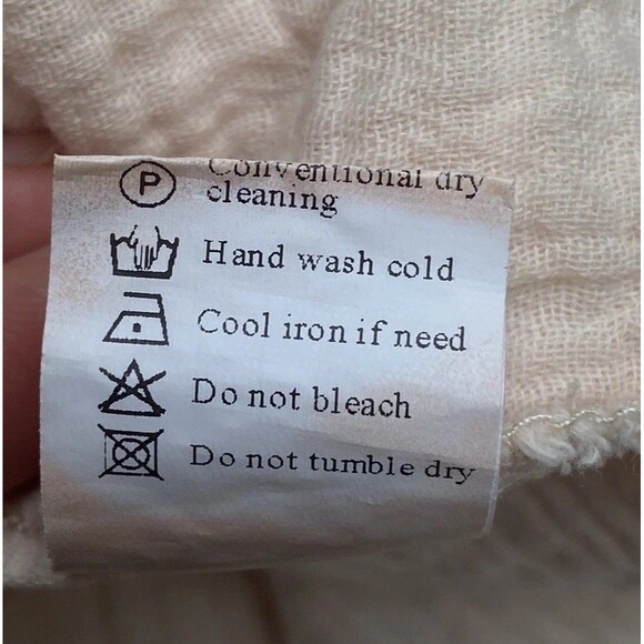 Womens Oversized Shirt Dress M Nude Pink Textured Gauze Button Down Side Slits - Picture 12 of 16